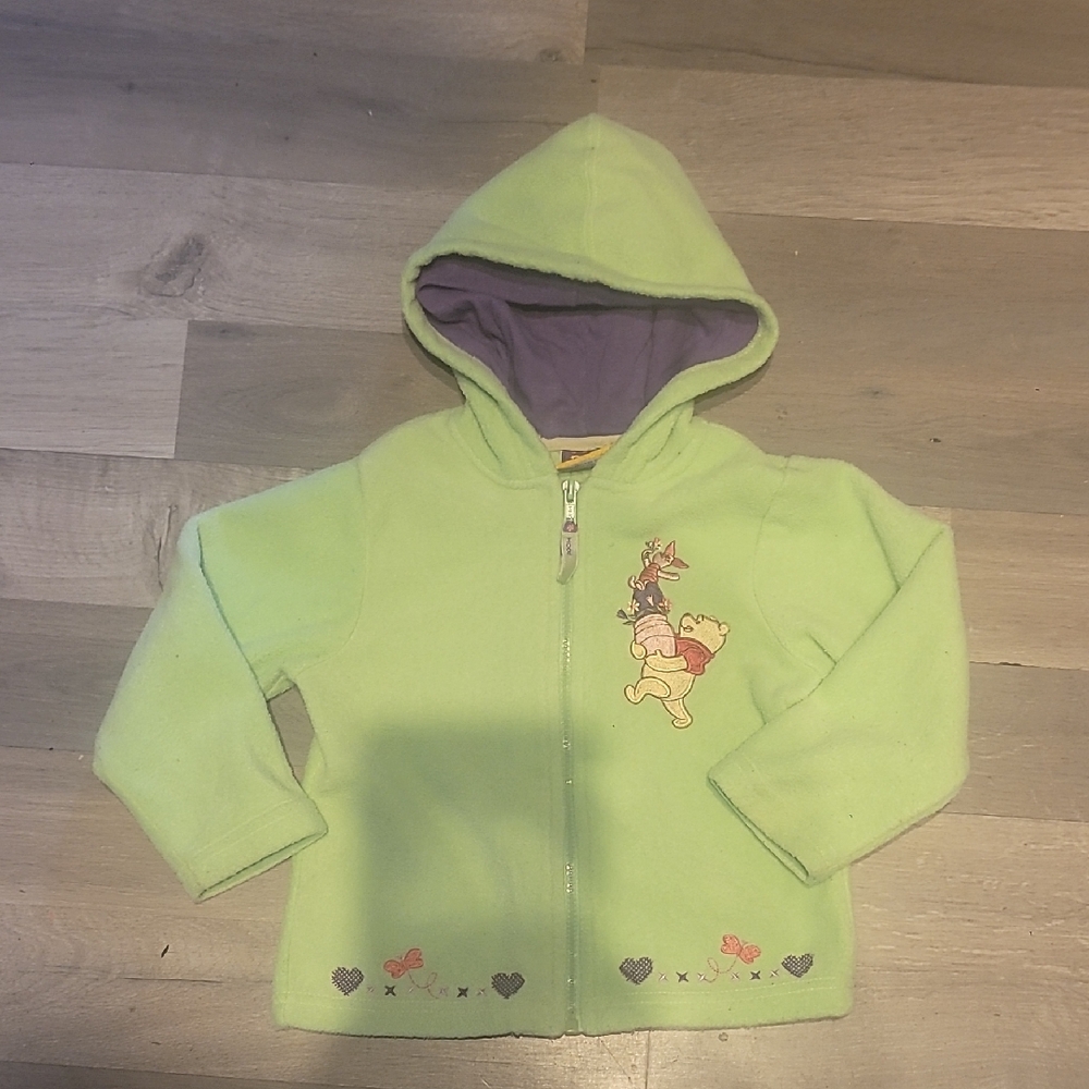 Vintage Disney Winnie the Pooh Full Zip Lightweight Jacket Toddlers 4T Girls